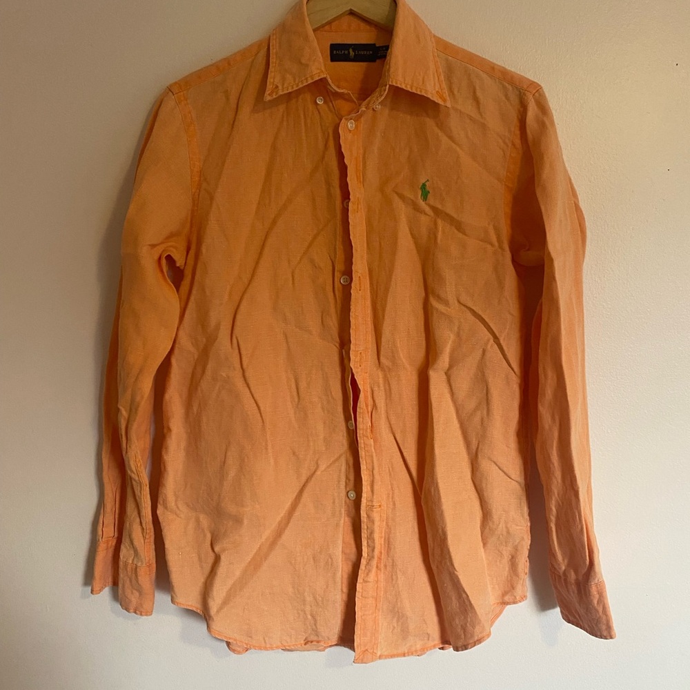 Ralph Lauren linen woman Casual Orange Shirt